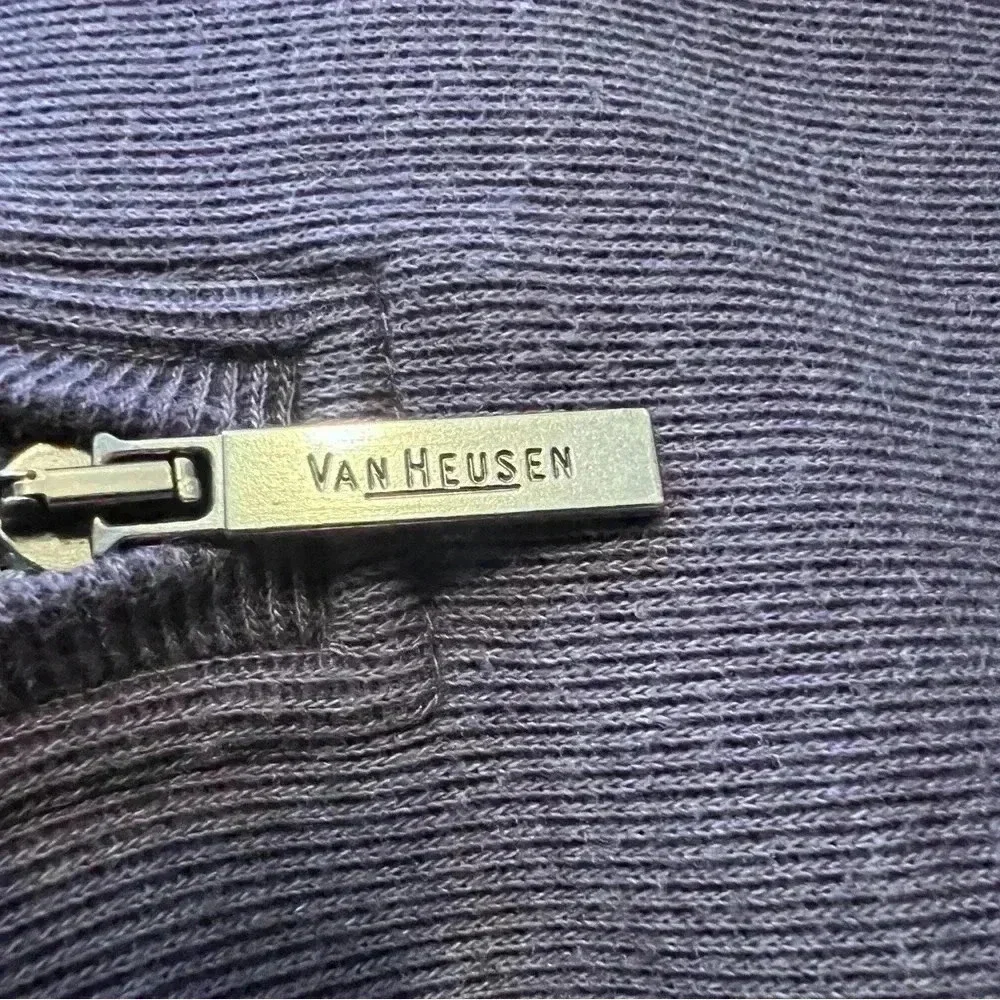 VAN HAUSEN mans pullover jacket sweater cotton 3/4 zip size Extra Large